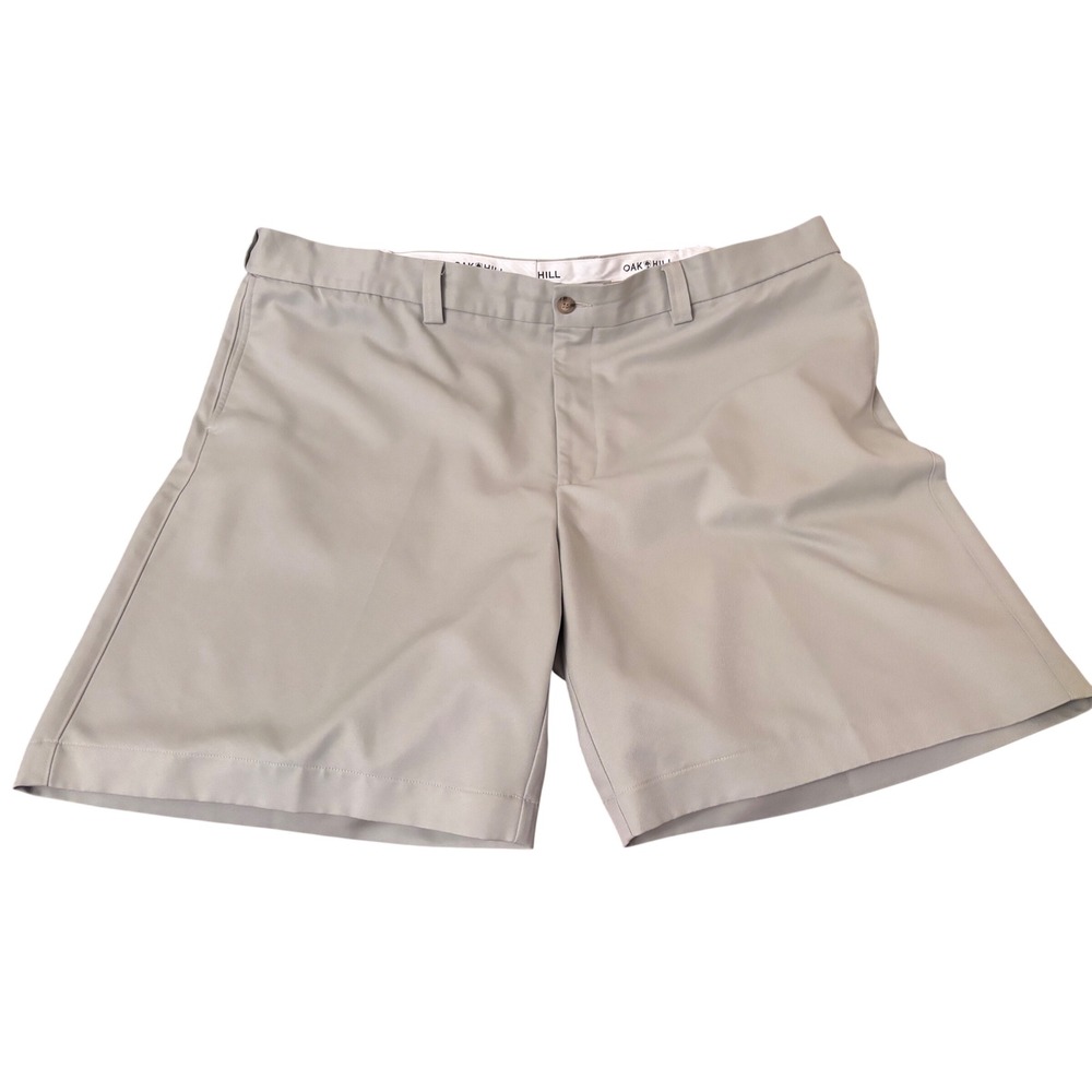 NWOT Oak Hill Mens Big & Tall Casual Golf Tech Shorts Size 48R Khaki Flat Front